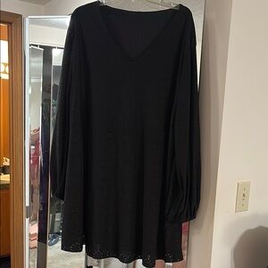 Tunic Style Black V-Neck Dress